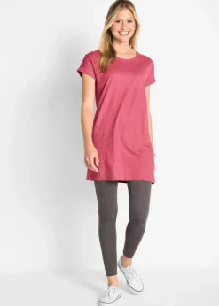 Clearance Boxy-Longshirt mit kurzen Ärmeln Damen Shirts & Tops|Basics