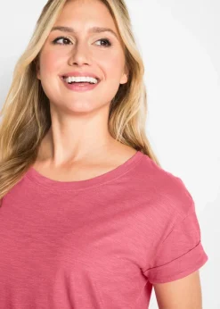 Clearance Boxy-Longshirt mit kurzen Ärmeln Damen Shirts & Tops|Basics