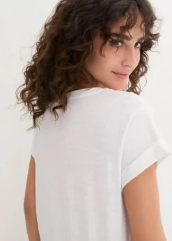 Damen bonprix Shirts & Tops|Basics|Boxy-Longshirt mit kurzen Ärmeln