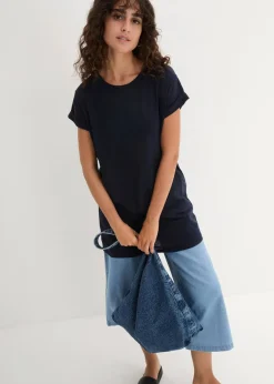 Discount Boxy-Longshirt mit kurzen Ärmeln Damen Shirts & Tops|Basics