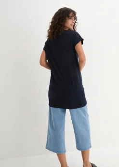 Discount Boxy-Longshirt mit kurzen Ärmeln Damen Shirts & Tops|Basics