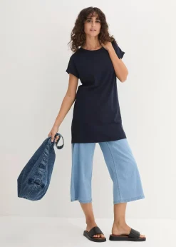 Discount Boxy-Longshirt mit kurzen Ärmeln Damen Shirts & Tops|Basics