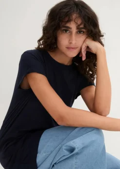 Discount Boxy-Longshirt mit kurzen Ärmeln Damen Shirts & Tops|Basics