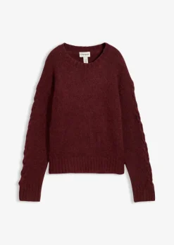 Sale Boxy-Pullover mit geflochtenen Ärmeln Damen Strickmode|Pullover & Strickjacken