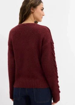 Sale Boxy-Pullover mit geflochtenen Ärmeln Damen Strickmode|Pullover & Strickjacken