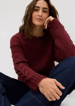 Sale Boxy-Pullover mit geflochtenen Ärmeln Damen Strickmode|Pullover & Strickjacken