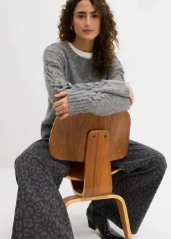 Damen bonprix Bekleidung·Umstandsmode|Bekleidung·Jeans|Boxy-Pullover mit geflochtenen Ärmeln