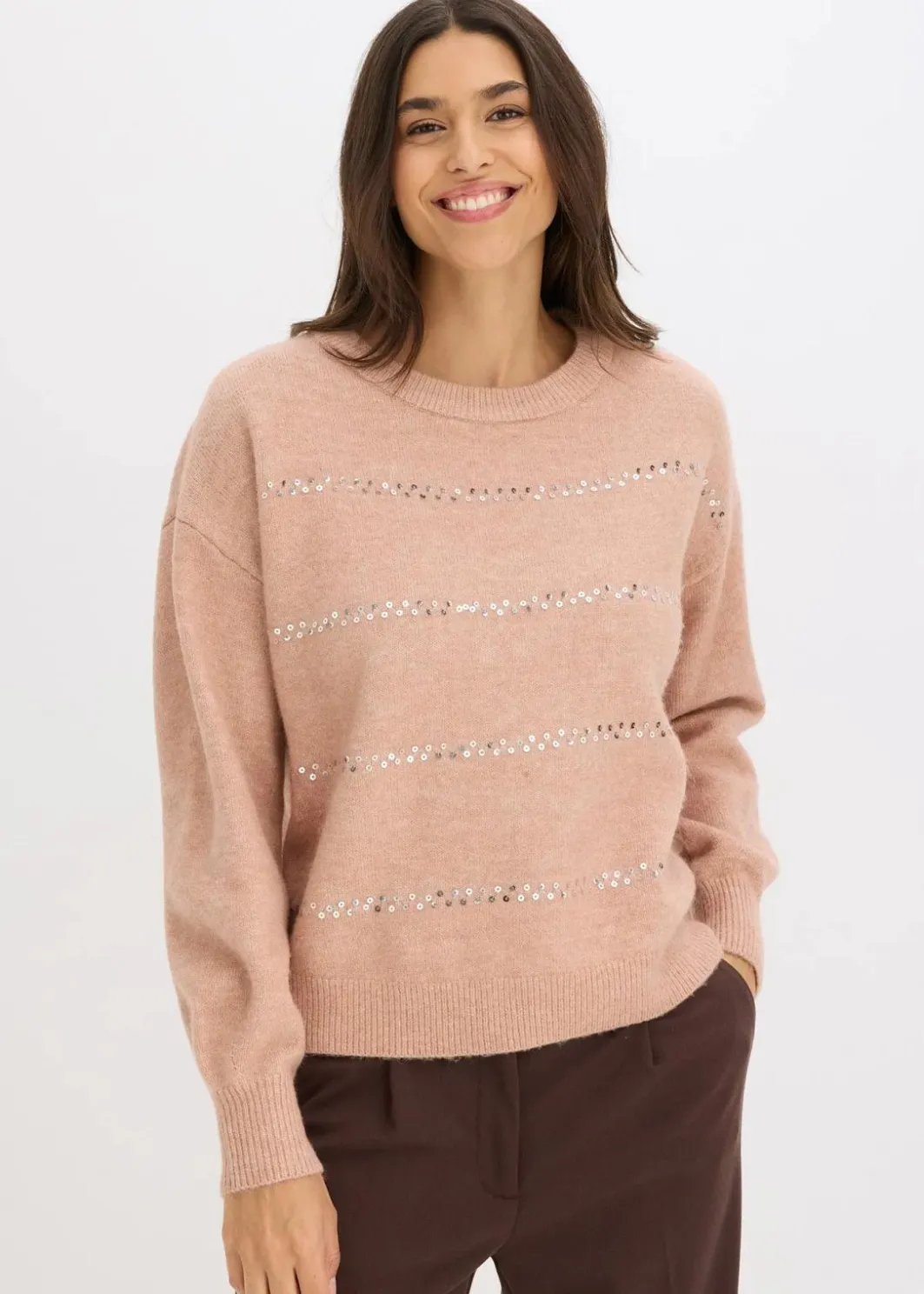 Sale Boxy-Pullover mit Pailletten Damen Bekleidung·Umstandsmode|Strickmode