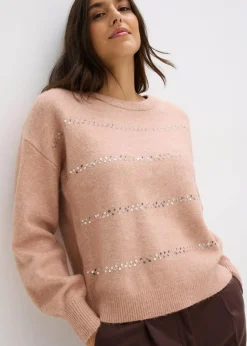 Sale Boxy-Pullover mit Pailletten Damen Bekleidung·Umstandsmode|Strickmode