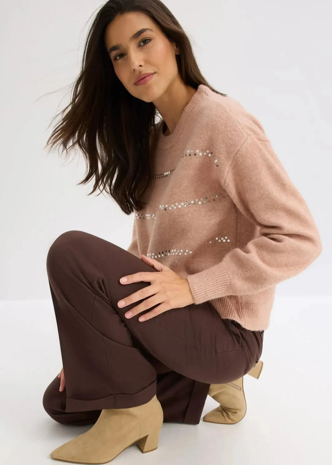 Sale Boxy-Pullover mit Pailletten Damen Bekleidung·Umstandsmode|Strickmode