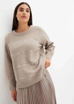 Damen bonprix Pullover & Strickjacken|Bekleidung·Jeans|Boxy-Pullover mit Pailletten