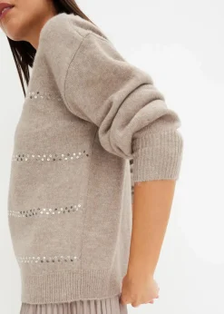 Damen bonprix Pullover & Strickjacken|Bekleidung·Jeans|Boxy-Pullover mit Pailletten