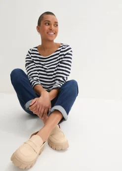 Boyfriend Jeans Mid Waist, Stretch Damen Jeans|Bekleidung·Shirts & Tops