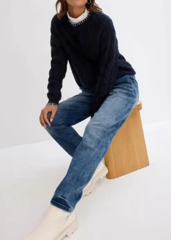 Damen bonprix Bekleidung·Shirts & Tops|Jeans|Boyfriend Jeans Mid Waist, Thermo