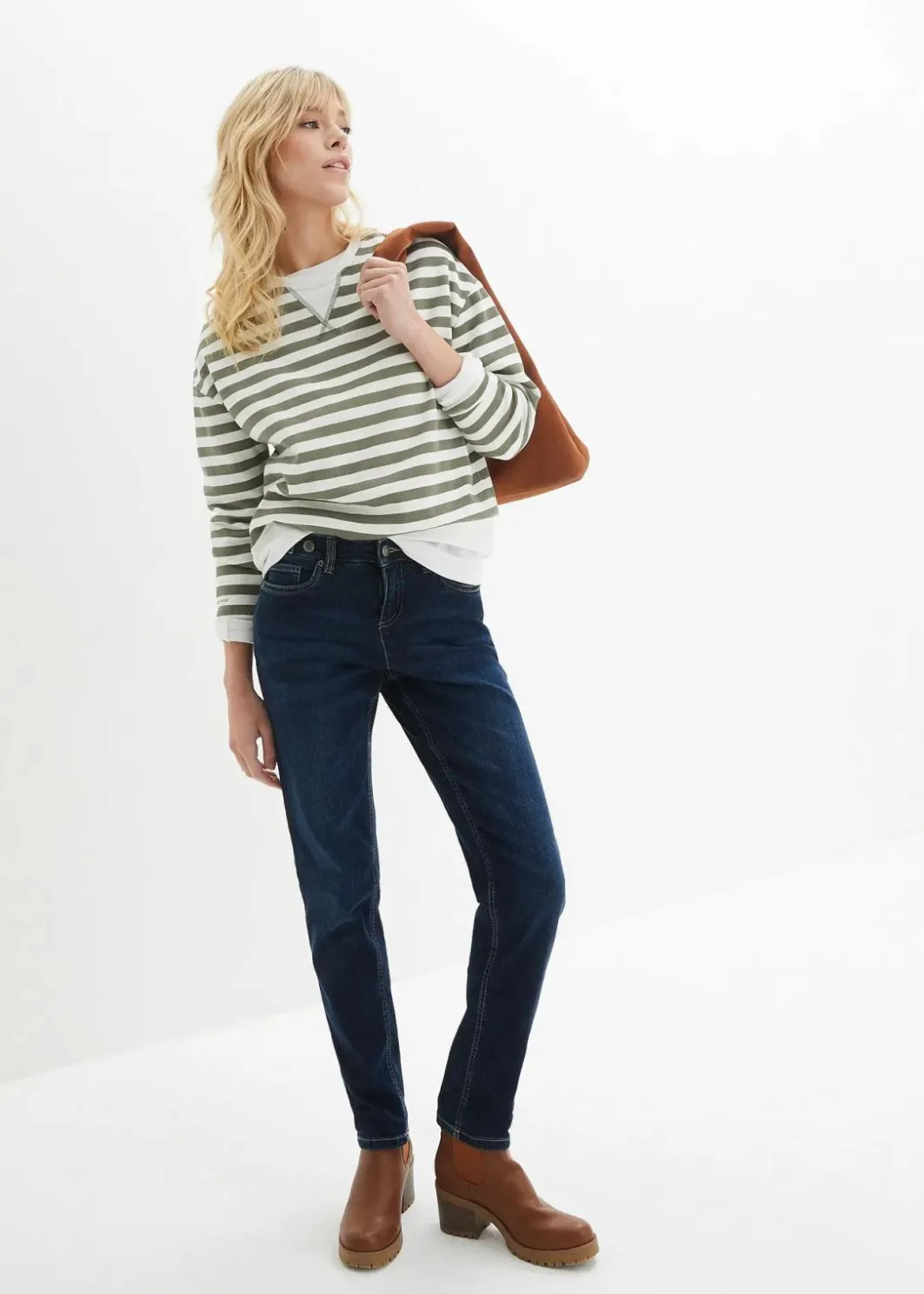 Damen bonprix Bekleidung·Shirts & Tops|Jeans|Boyfriend Jeans Mid Waist, Stretch