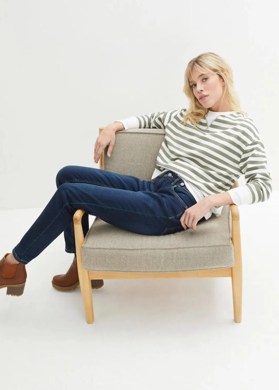 Damen bonprix Bekleidung·Shirts & Tops|Jeans|Boyfriend Jeans Mid Waist, Stretch