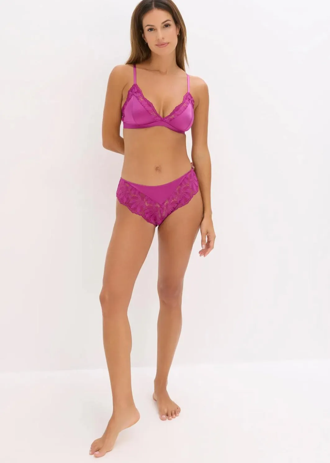 Bralette aus glänzendem Material Damen Dessous|Bhs