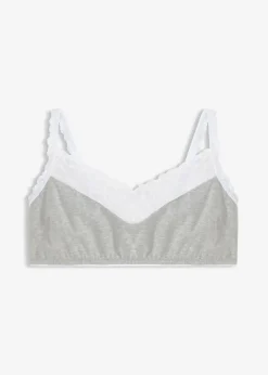 Damen bonprix Wäsche·Baumwollunterwäsche|Wäsche·Bhs|Bralette ohne Bügel mit Baumwolle und Spitze