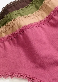 Damen bonprix Wäsche·Baumwollunterwäsche|Wäsche·Höschen|Brazilslip mit Baumwolle (5er Pack)