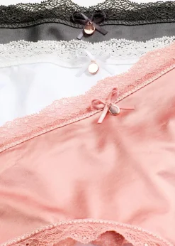 Damen bonprix Wäsche·Dessous|Wäsche·Höschen|Brazilslip mit Glanzeffekt (3er Pack)