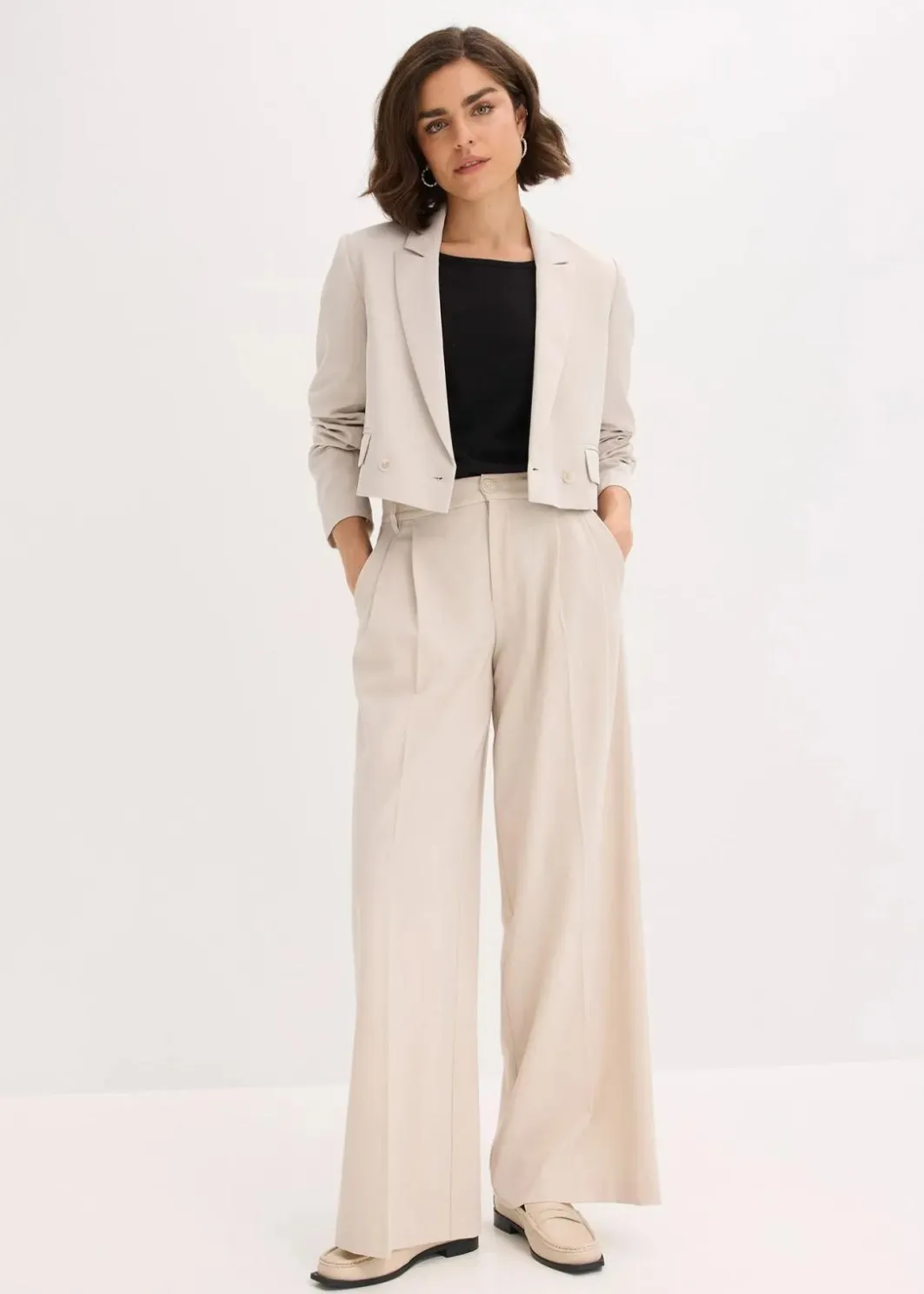 Clearance Bundfaltenhose aus fließendem Viskose-Mix Damen Hosen|Bekleidung·Kleider