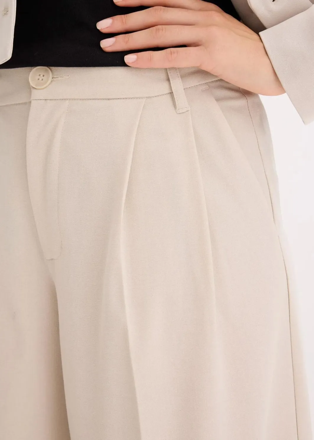 Clearance Bundfaltenhose aus fließendem Viskose-Mix Damen Hosen|Bekleidung·Kleider