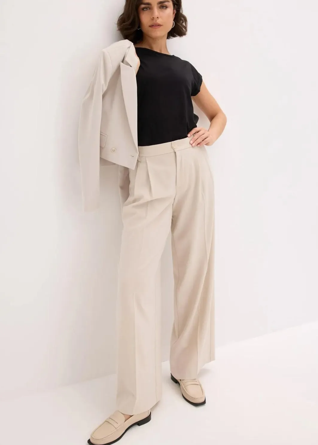Clearance Bundfaltenhose aus fließendem Viskose-Mix Damen Hosen|Bekleidung·Kleider