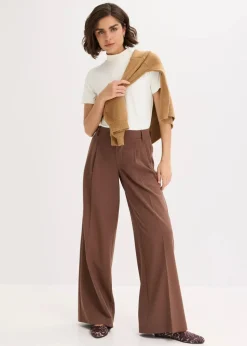 Damen bonprix Bekleidung·Kleider|Hosen|Bundfaltenhose aus fließendem Viskose-Mix