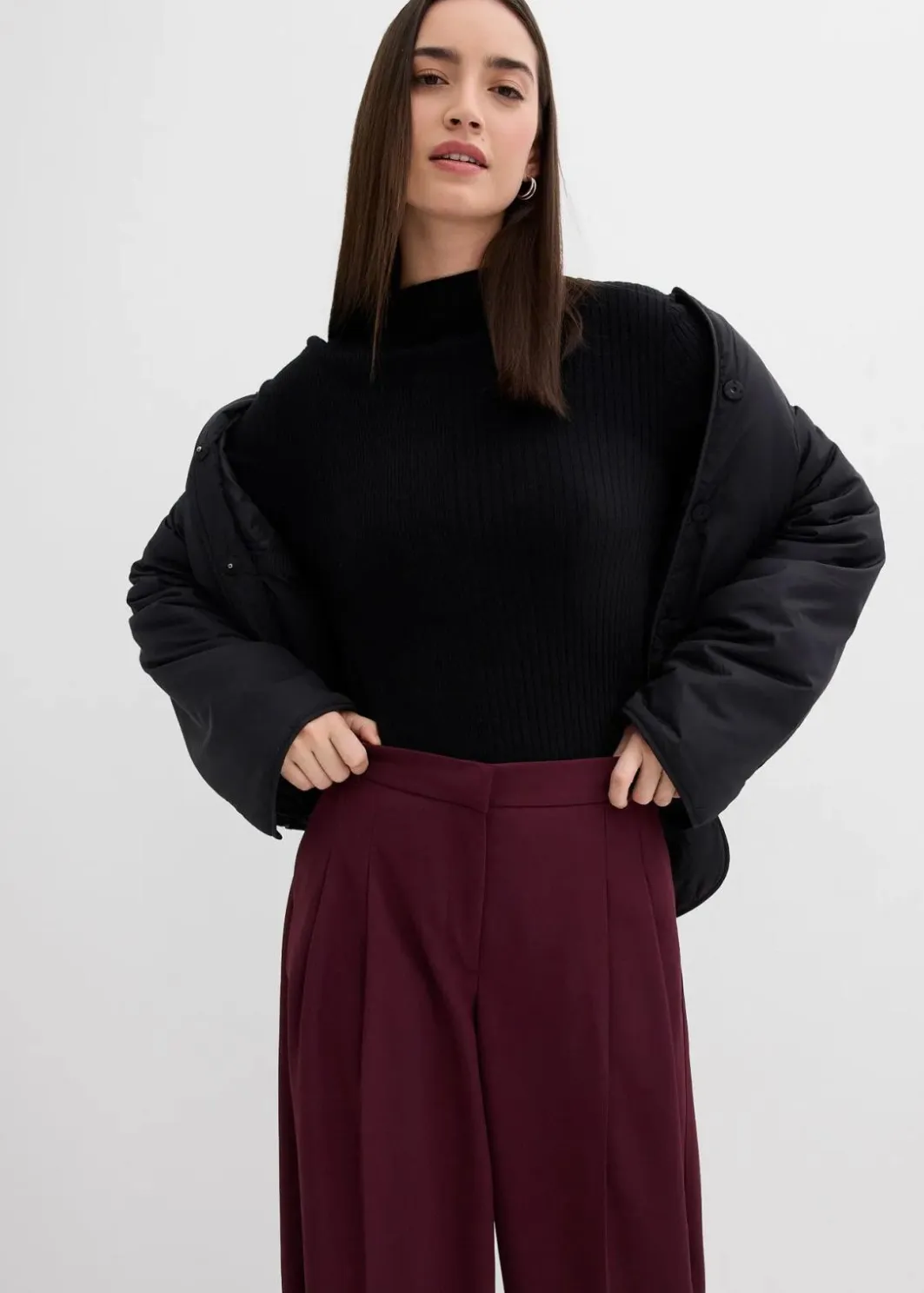 Damen bonprix Bekleidung·Kleider|Hosen|Bundfaltenhose mit Bequembund und Schlitz
