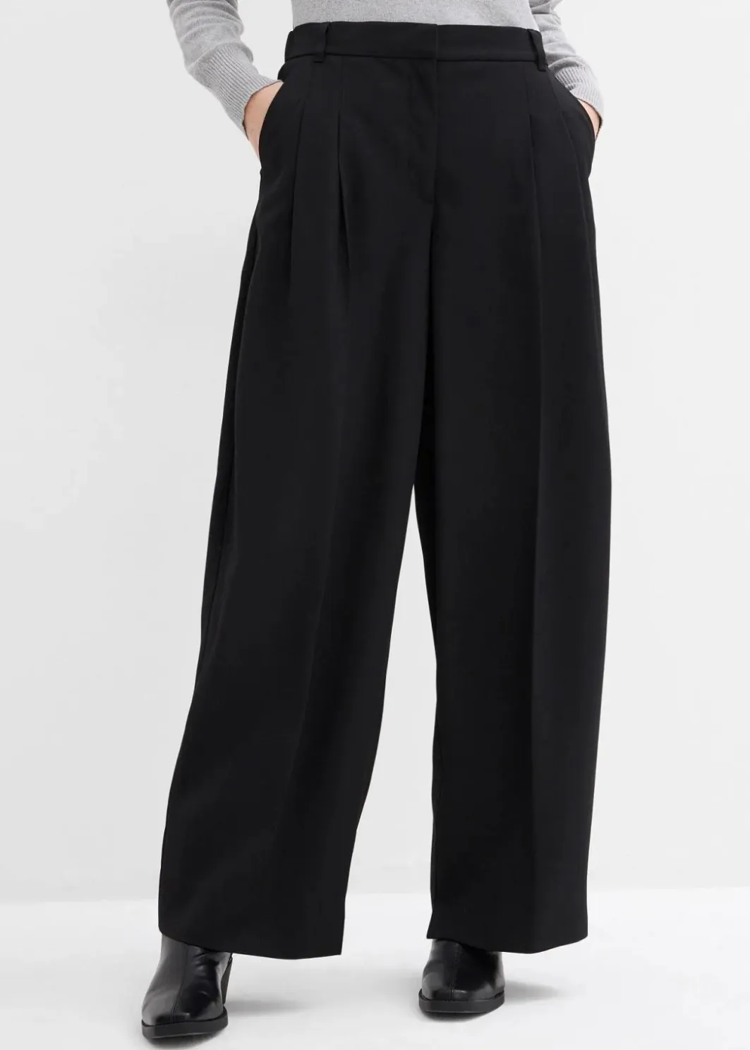 Damen bonprix Hosen|Bekleidung·Kleider|Bundfaltenhose mit Bequembund und Schlitz