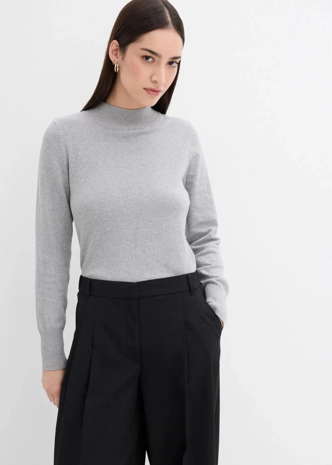 Damen bonprix Hosen|Bekleidung·Kleider|Bundfaltenhose mit Bequembund und Schlitz
