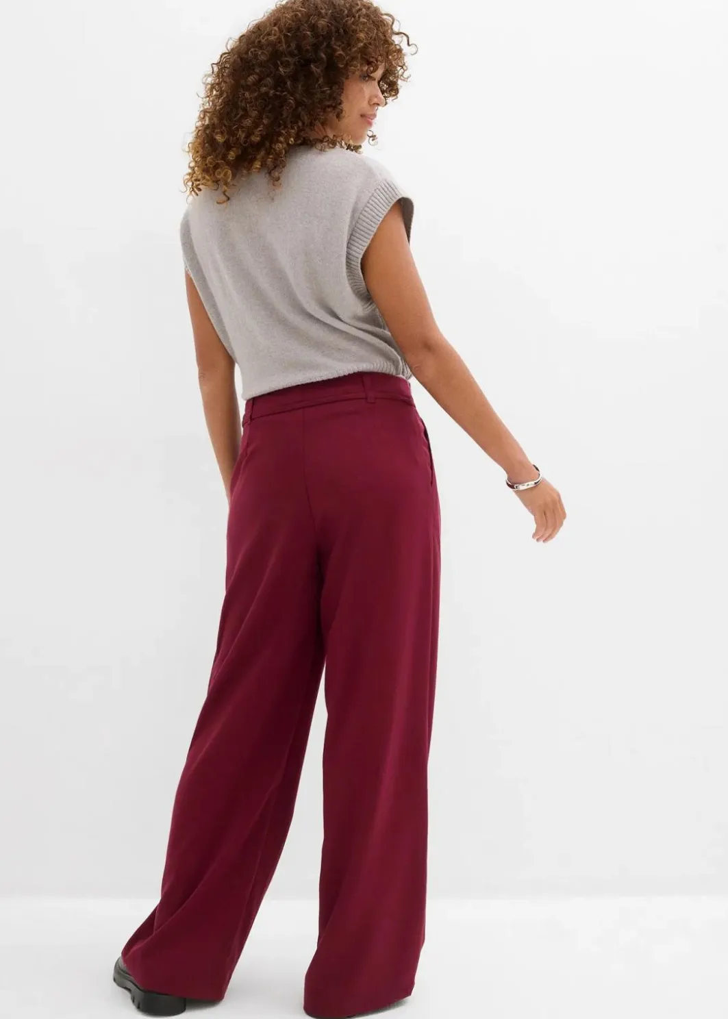 Damen bonprix Bekleidung·Kleider|Hosen|Bundfaltenhose mit Bindeband