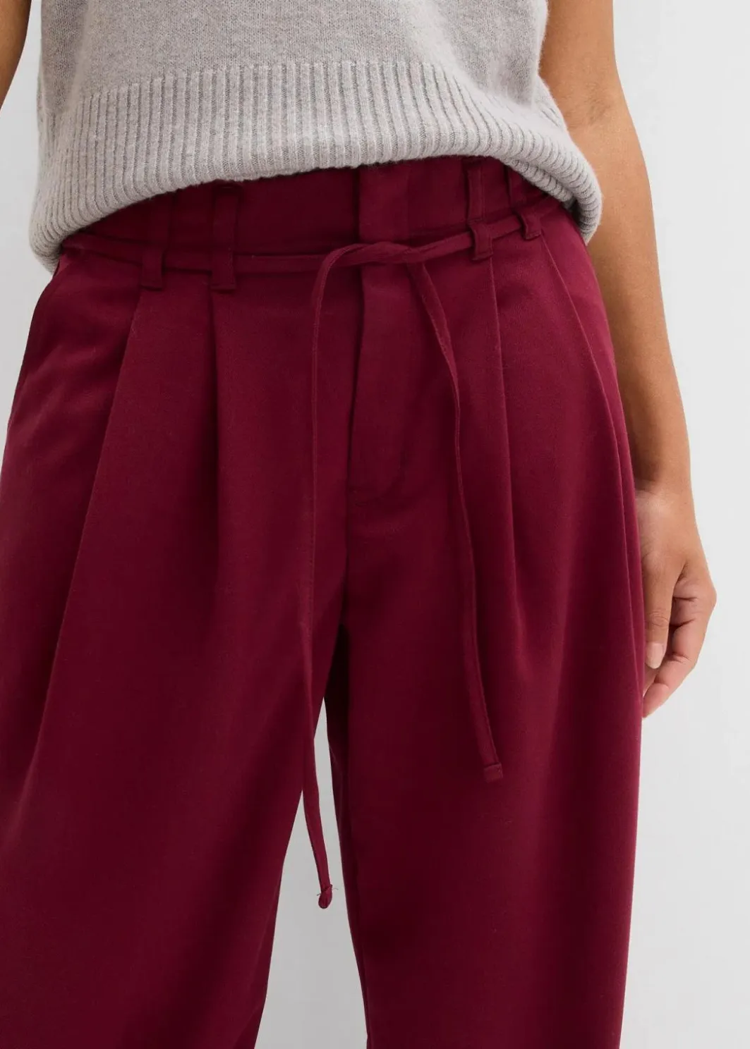Damen bonprix Bekleidung·Kleider|Hosen|Bundfaltenhose mit Bindeband