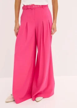 Discount Bundfaltenhose mit Gürtel (2tlg-Set) Damen Bekleidung·Kleider|Hosen