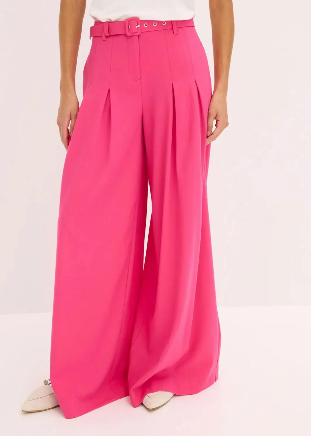Discount Bundfaltenhose mit Gürtel (2tlg-Set) Damen Bekleidung·Kleider|Hosen