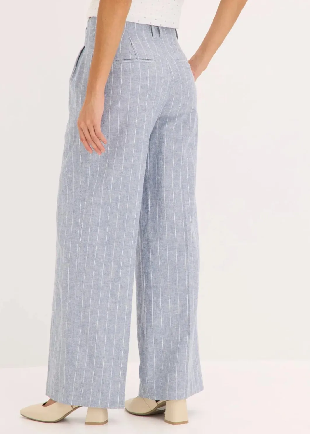 Damen bonprix Hosen|Bekleidung·Kleider|Bundfaltenhose mit Leinenanteil
