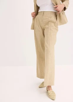 Hot Bundfaltenhose mit Leinenanteil Damen Bekleidung·Kleider|Hosen