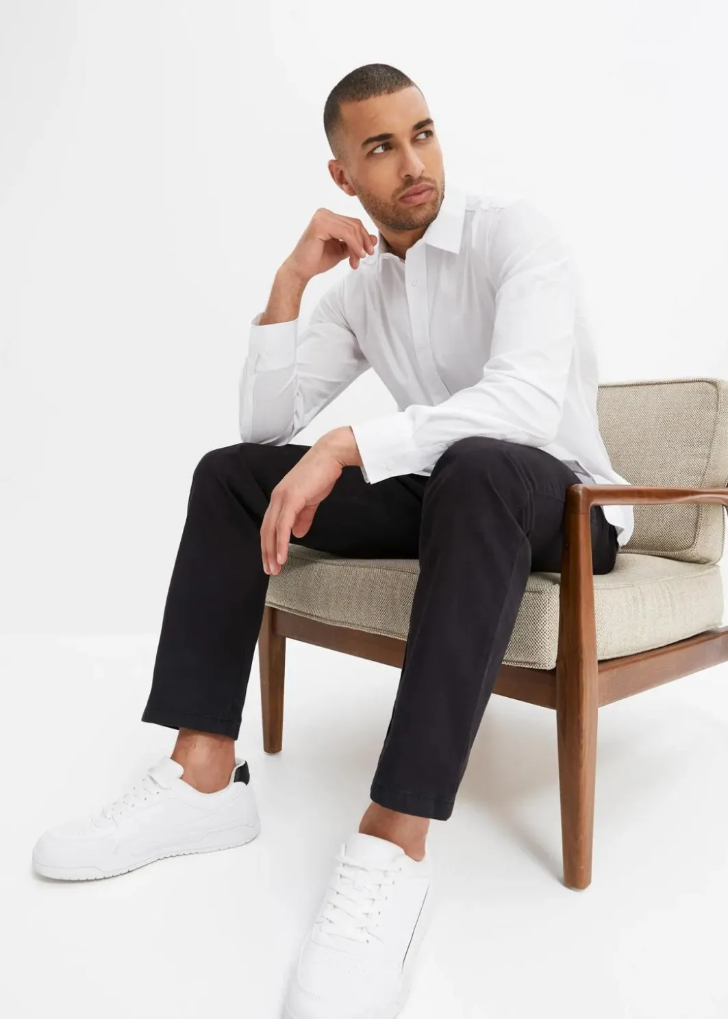 Herren bonprix Hemden|Große Größen|Business-Hemd mit Stretch, Slim Fit