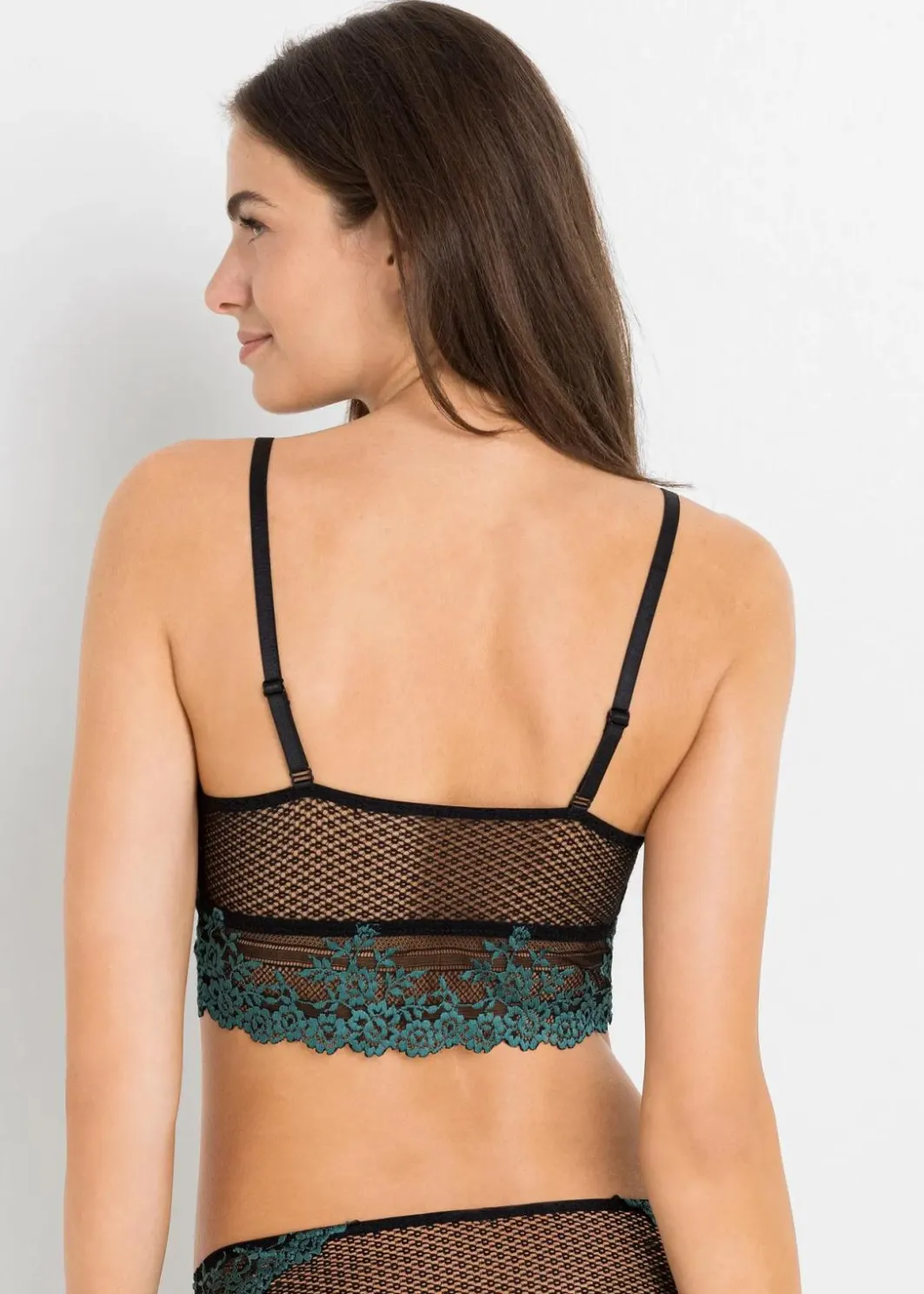 Damen bonprix Nachhaltigere Materialien|Dessous|Bustier aus zweifarbiger Spitze