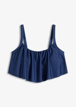 Damen bonprix Mix & Match|Bikinis|Bustier Bikini Oberteil in Jeansoptik