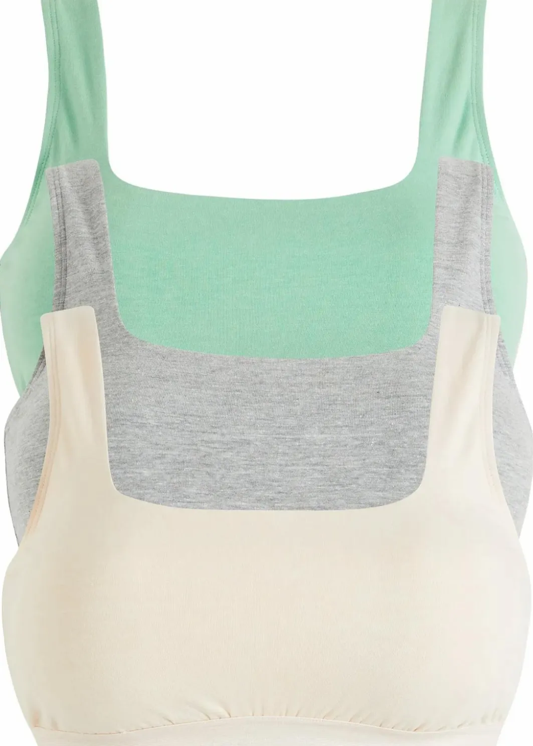 Damen bonprix Sportbekleidung|Nachhaltigere Materialien|Bustier mit Bio-Baumwolle (3er Pack)