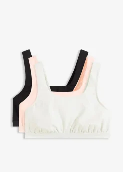 Damen bonprix Wäsche·Baumwollunterwäsche|Nachhaltigere Materialien|Bustier mit Bio-Baumwolle ​(3er Pack)