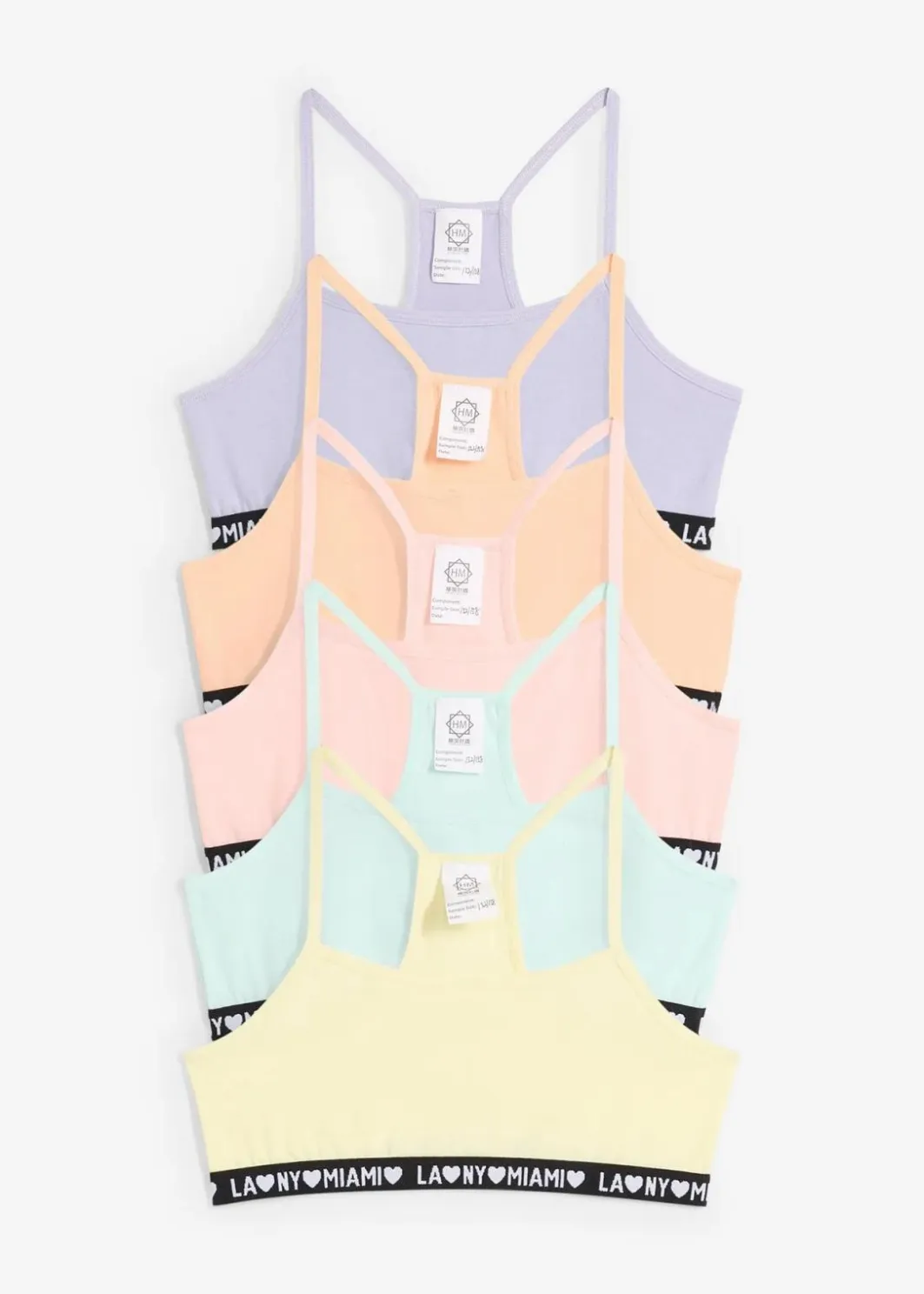 New Bustier mit weicher Bio-Baumwolle (5er Pack) Kinder Mehrfachpacks|Mädchen·Unterwäsche