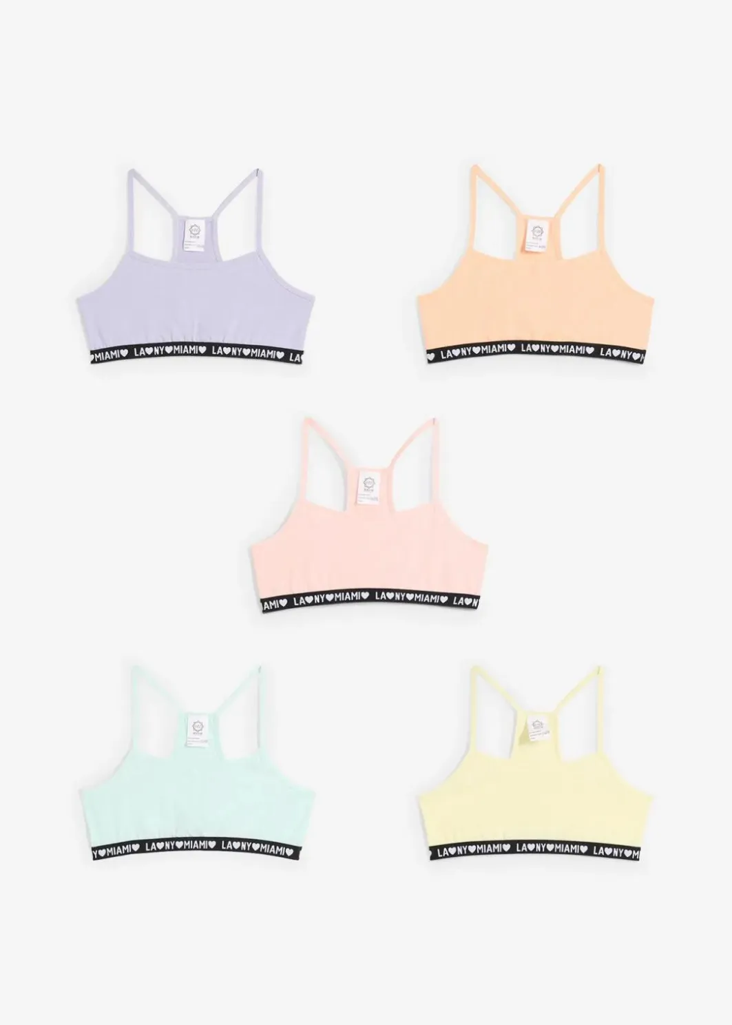 New Bustier mit weicher Bio-Baumwolle (5er Pack) Kinder Mehrfachpacks|Mädchen·Unterwäsche