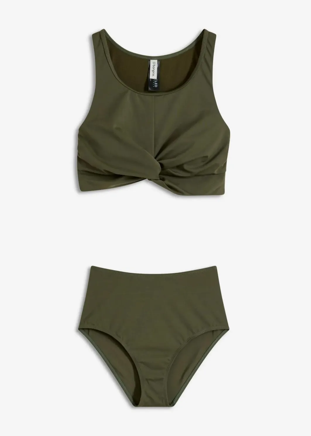 Damen bonprix Nachhaltigere Materialien|Bikinis|Bustier-Bikini in Wickeloptik (2-tlg.Set)