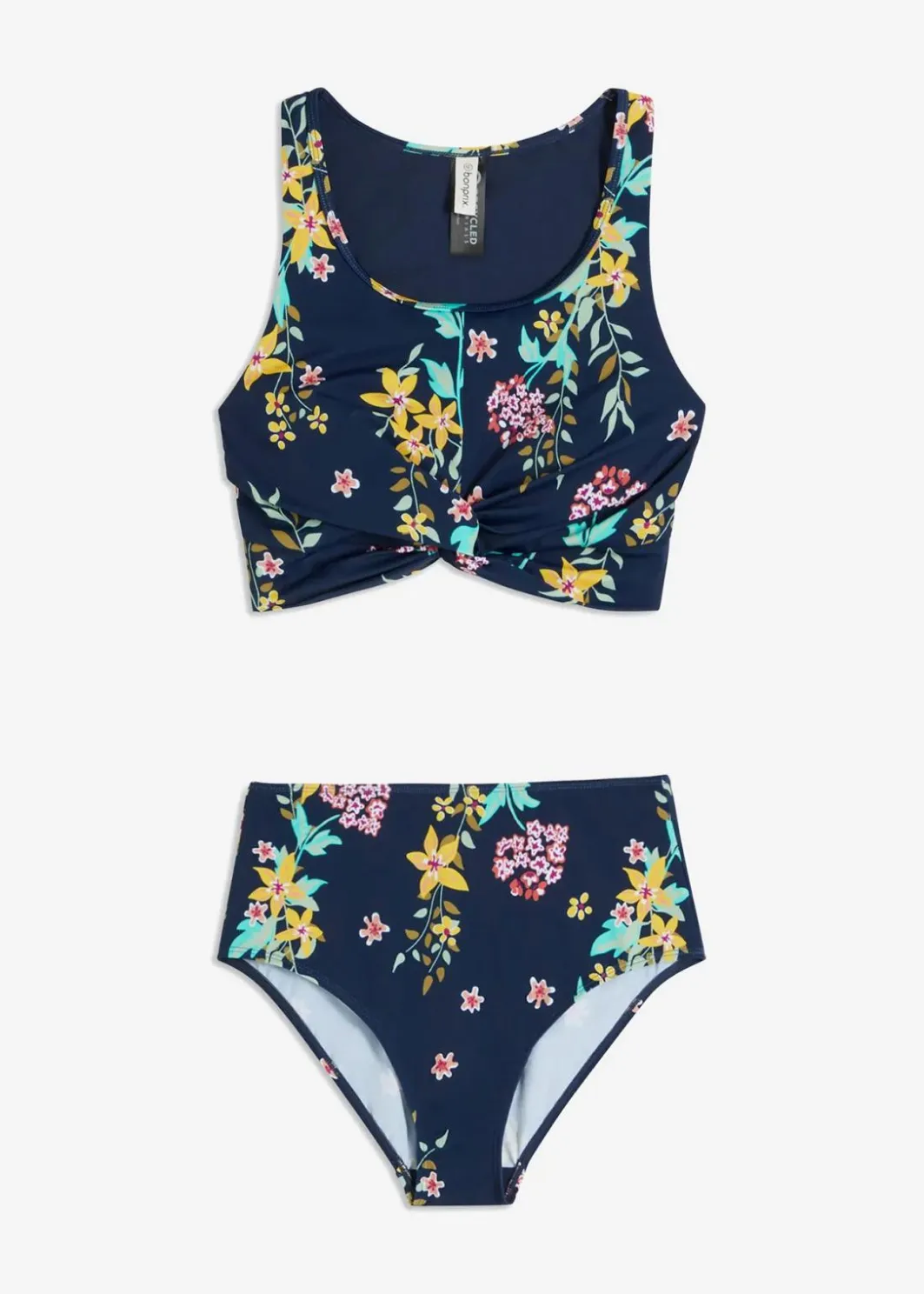 Damen bonprix Nachhaltigere Materialien|Bademode·Bikinis|Bustier-Bikini in Wickeloptik (2-tlg.Set)