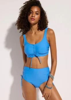 Damen bonprix Nachhaltigere Materialien|Bikinis|Bustier-Bikini mit Bindebändern (2-tlg.Set)