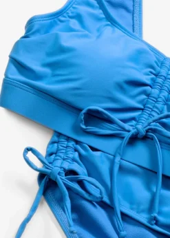Damen bonprix Nachhaltigere Materialien|Bikinis|Bustier-Bikini mit Bindebändern (2-tlg.Set)
