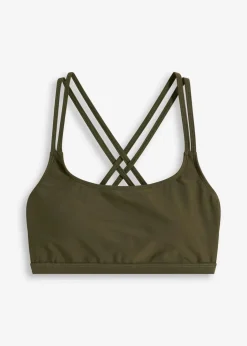 Damen bonprix Nachhaltigere Materialien|Bikinis|Bustier-Bikinioberteil mit gekreuzten Trägern