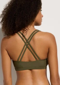 Damen bonprix Nachhaltigere Materialien|Bikinis|Bustier-Bikinioberteil mit gekreuzten Trägern